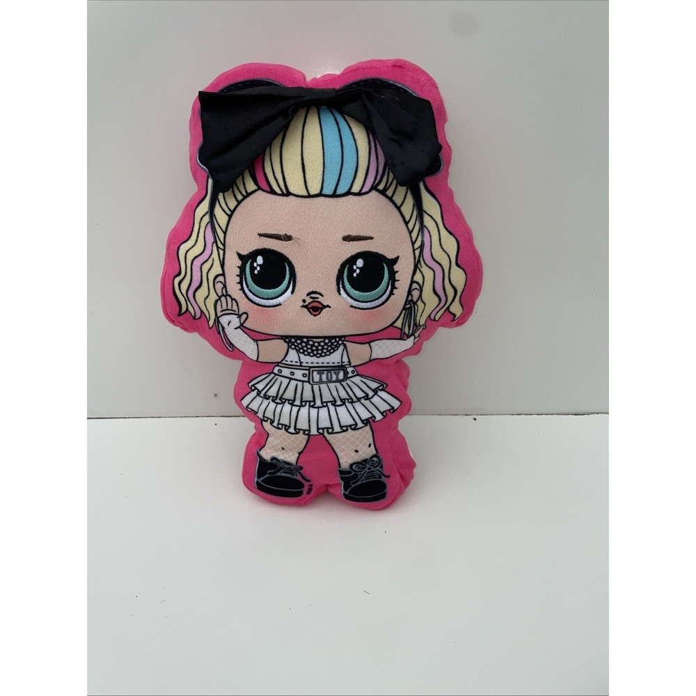 LOL Surprise Plush Pillow Doll 13" Pink Northwest 2020 Black Bow Embroidered Eye